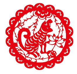 2018狗年花邊剪紙圖案