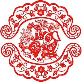 中国风2018狗年花式剪纸素材