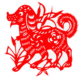 2018狗年喜慶剪紙圖案