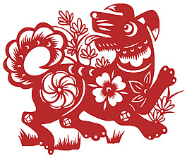 喜慶2018狗年藝術(shù)剪紙素材