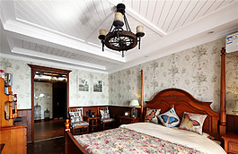 美式復古臥室效果圖