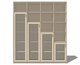 現(xiàn)代書房書柜su模型綜合效果圖