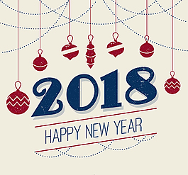 2018年復古節日吊球矢量素材