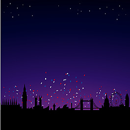 浪漫城市夜晚背景