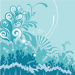 小清新浪花背景