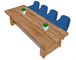 桌椅子su模型效果圖