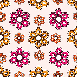 炫彩花朵平鋪背景