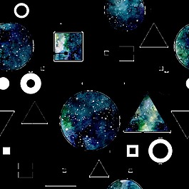 手繪藍(lán)色星空幾何圖案png背景素材
