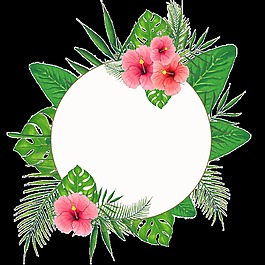 手繪綠色葉子花環(huán)png透明素材