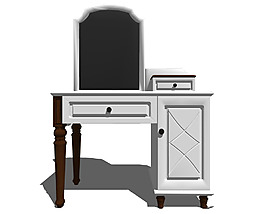 白色家具梳妝臺(tái)su模型綜合效果圖