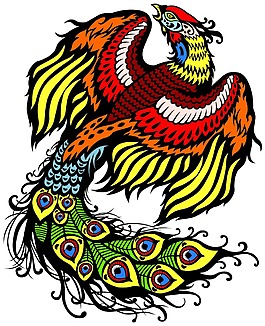 中國傳統火鳳凰圖案