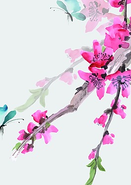 水彩花卉背景模版