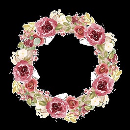 手繪婚禮現(xiàn)場(chǎng)花環(huán)png透明素材