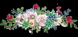 手繪婚禮現(xiàn)場(chǎng)裝飾花卉png透明素材