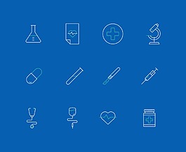 線性醫藥圖標素材