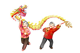 中國風(fēng)春節(jié)舞龍素材