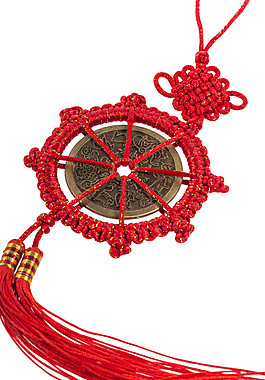 雙結(jié)頭銅制銅幣中國(guó)結(jié)元素PNG