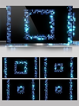 蓝色星束方块视频素材