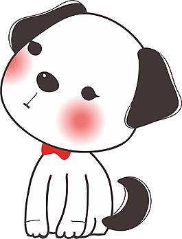 呆萌可爱小狗卡通手绘装饰元素