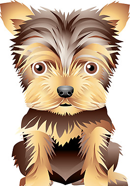 娇小小型犬卡通手绘装饰元素