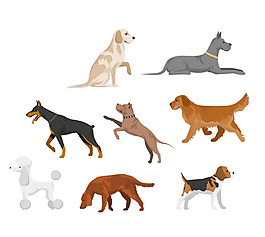帅气大型犬卡通手绘装饰元素
