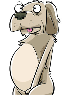 呆萌大型犬卡通手绘装饰元素