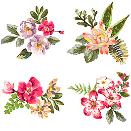 水彩繪唯美花朵插畫