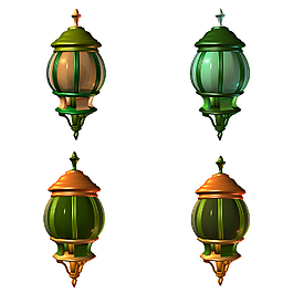 精致手繪壁燈插畫