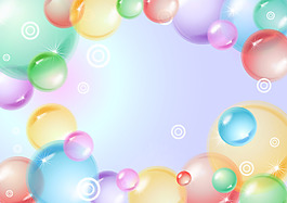 矢量?jī)和瘔?mèng)幻彩色氣泡慶祝背景
