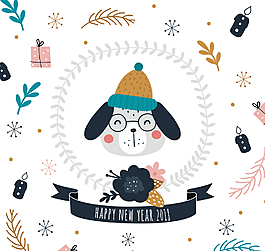 可愛小狗頭像矢量素材