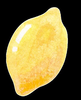 水彩手繪逼真檸檬側(cè)面透明水果素材