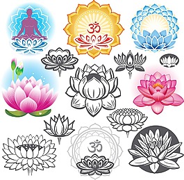 唯美時尚荷花插畫