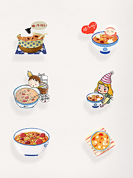 卡通美味臘八粥psd元素