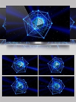 藍色星際魔方高清視頻素材