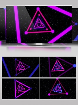 紫色動(dòng)感三角高清視頻素材