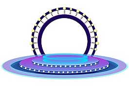 卡通紫色舞臺(tái)png元素