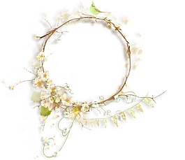 卡通粉色花環(huán)png元素
