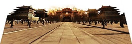 卡通中國古式建筑png元素