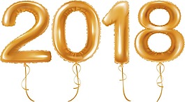 黃色創意氣球2018png元素