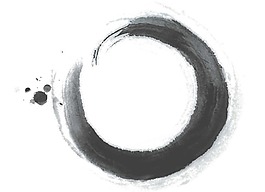 黑色水墨畫圓圈png元素