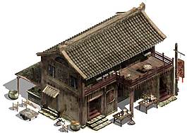 卡通古代建筑png元素