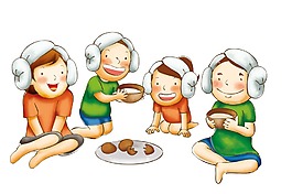 幸福朋友聚會png元素