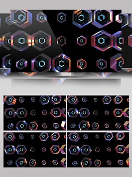 六角星際氣泡高清視頻素材