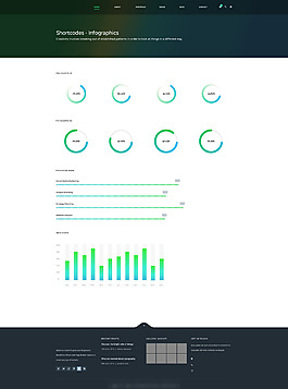 多用途網(wǎng)頁信息圖表頁面psd模板
