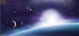 矢量卡通星球宇宙背景