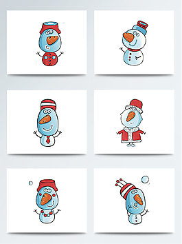卡通漫畫雪人PNG元素圖