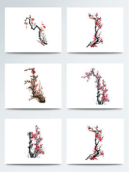水墨梅花PNG設(shè)計(jì)元素圖