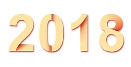 2018新年黃色藝術(shù)字PNG元素