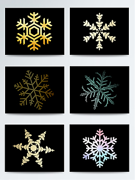 精美的大寒雪花元素素材