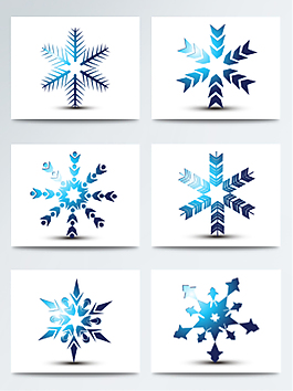 藍(lán)色大寒雪花元素素材